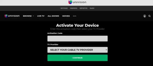 activar y ver Univision en Roku