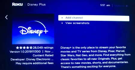 Añadir canal disney plus a roku