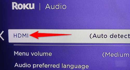 audio y hdmi de roku