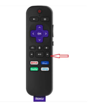 botón de Avance Rápido del control de roku