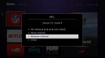 eliminar canal en roku