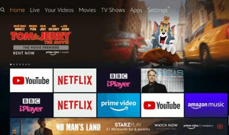pantalla de inicio de Firestick