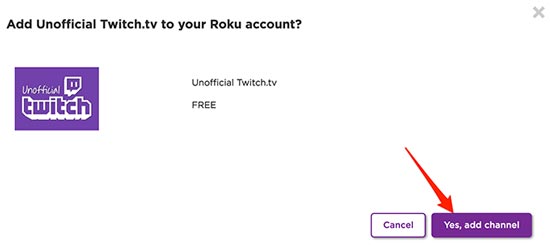 Sí, agregar canal para instalar twoku en roku