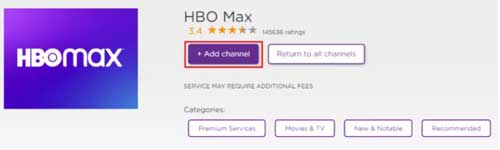 añadir HBO Max en Roku