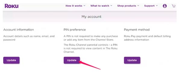 actualizar pin de roku