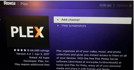 añadir plex en roku