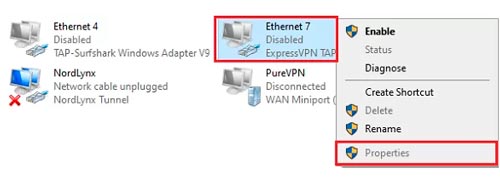 Adaptador ExpressVPN TAP