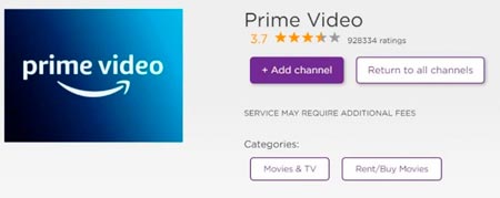 añadir prime video a roku