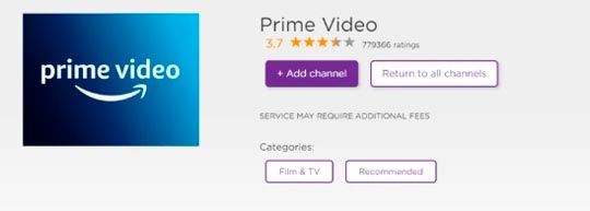 añadir prime video a roku