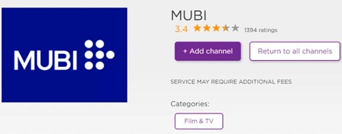 añadir mubi a roku