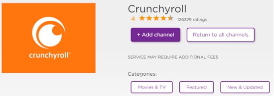 añadir crunchyroll en roku