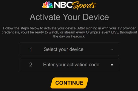 código de activación de nbc sports