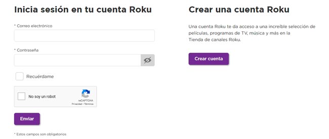 iniciar sesion en roku