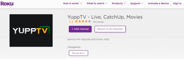 agregar yupptv a roku