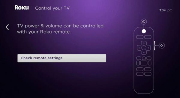 control roku con botones de volumen