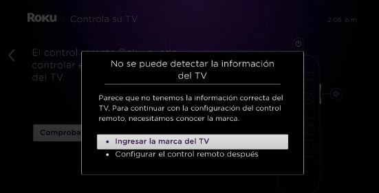 introducir manualmente la marca de TV