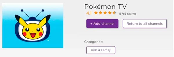 agregar pokemon tv para roku