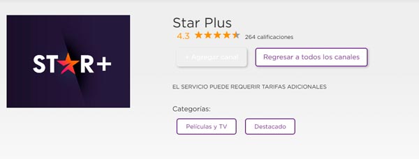 star plus para roku