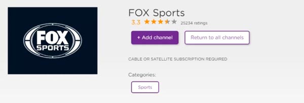 agregar fox sports en roku