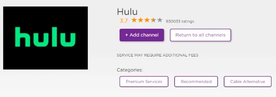 agregar hulu a roku