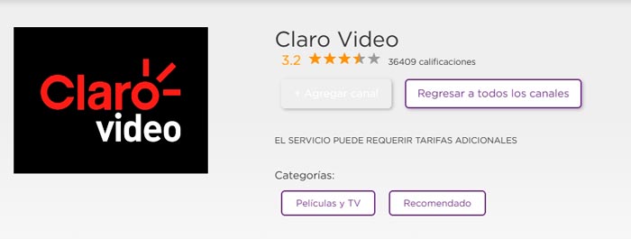 Instalar Claro Video en Roku