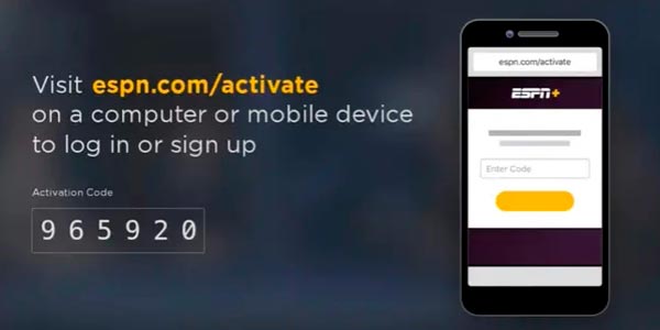 código de activación de espn
